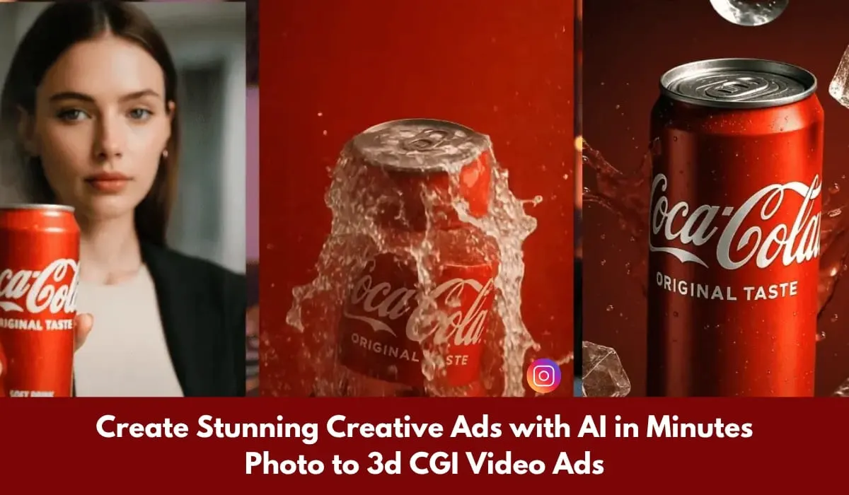 Create Stunning Creative Ads with AI in Minutes Photo to 3d CGI Video Ads